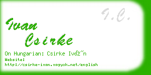 ivan csirke business card